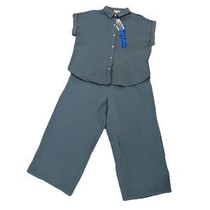 Jessica Simpson Pants Set Large Gauzy Teal